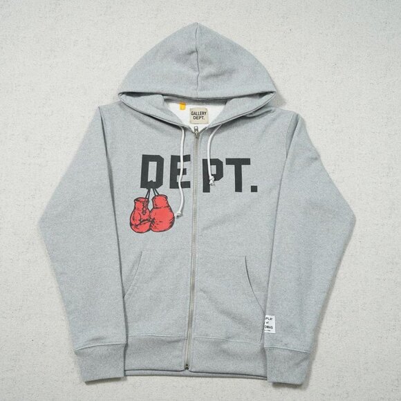 Gallery Dept Boxing Merch Zip Hoodie Gray